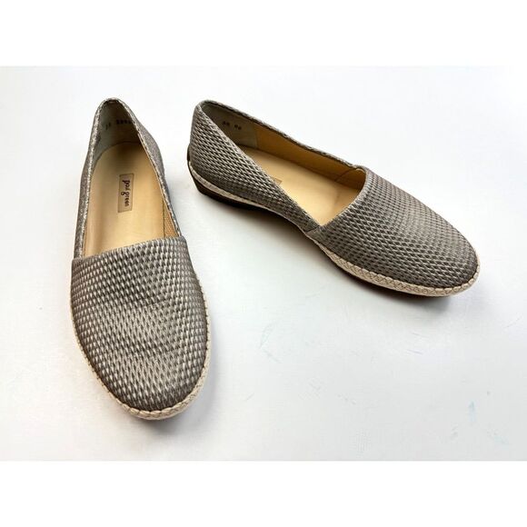 Paul Green Shoes - Paul Green Layla Espadrille Flats Women 3.5 US 6 EUC Textured Leather Beige Gray